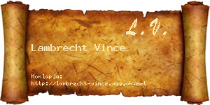 Lambrecht Vince névjegykártya